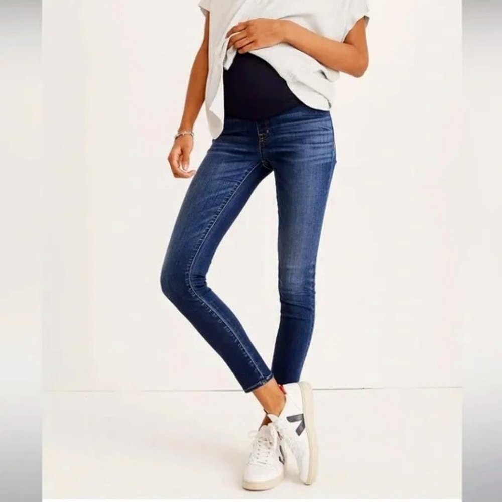 NWT MADEWELL Maternity Skinny Jeans Blue Danny Wash 32 MSRP $138